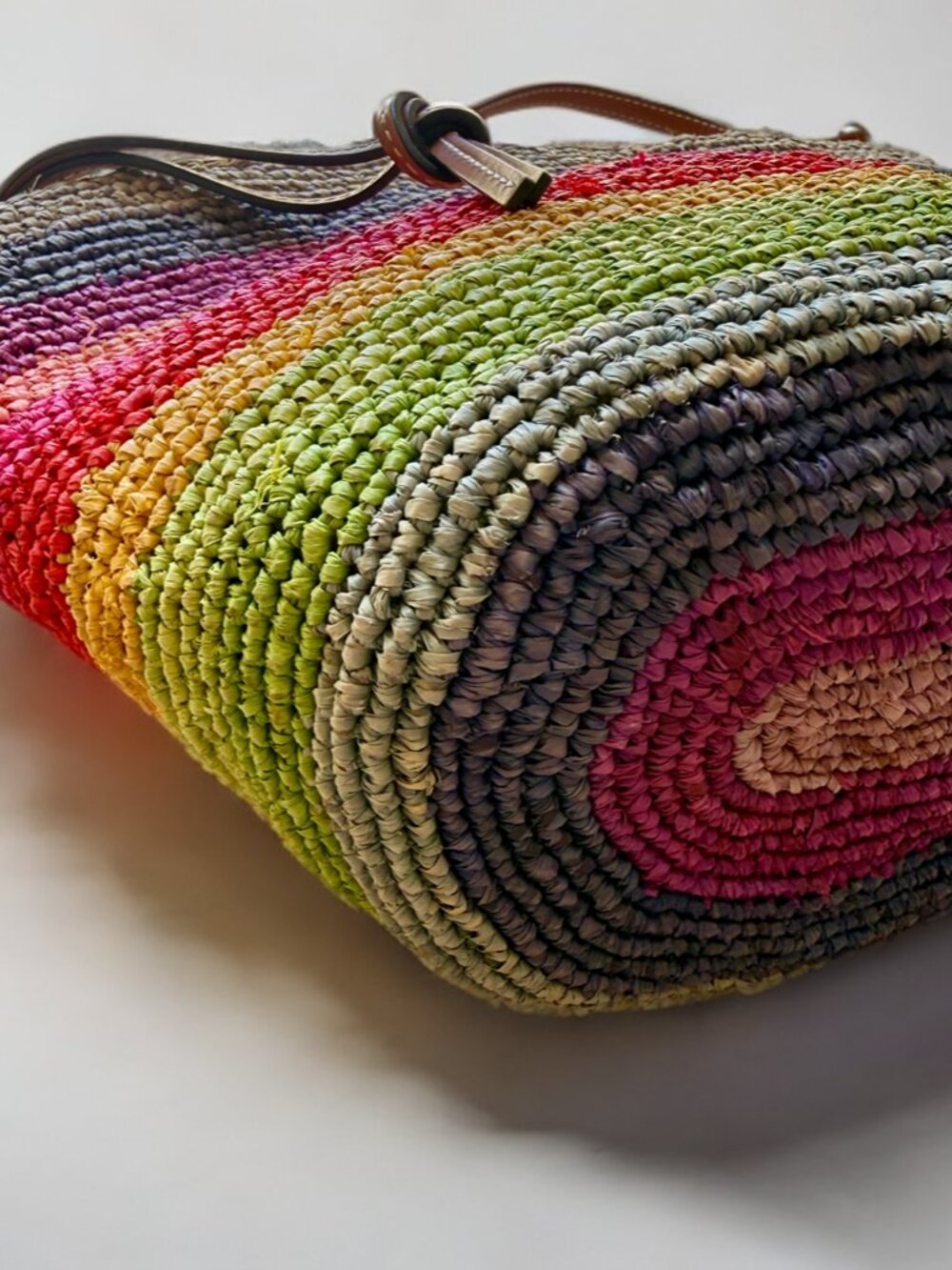 Loewe Multicolor Rainbow Raffia Crossbody Bag - Picture 5 of 13